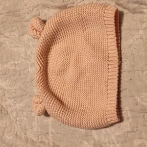 Knit Blush Pink Bear Ear Hat - 24 months